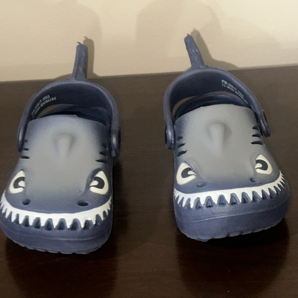 Croc type Shark toddler shoes